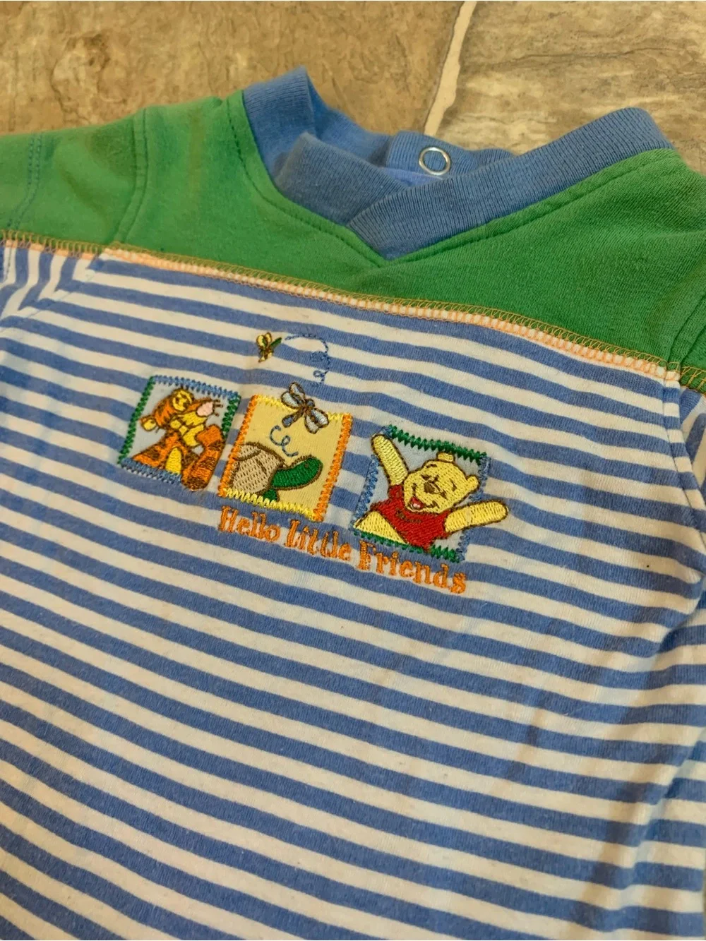 Winnie the Pooh vintage 90’s Disney baby embroidered romper
